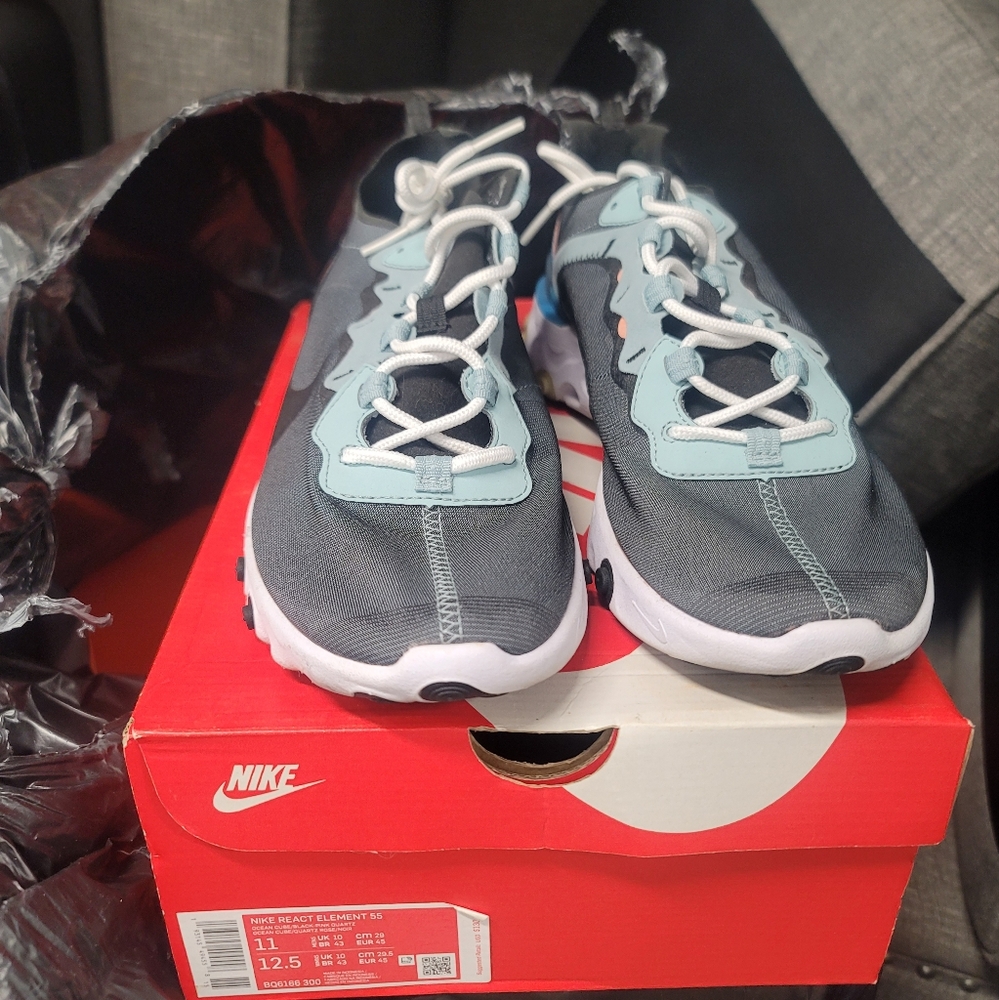 Nike React Element 55 Gray and White Sneaker